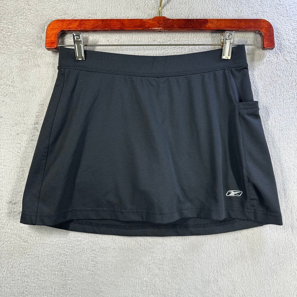 Reebok PlayDry Womens Black Athletic Tennis Golf Skort Size XS Pocket RBK